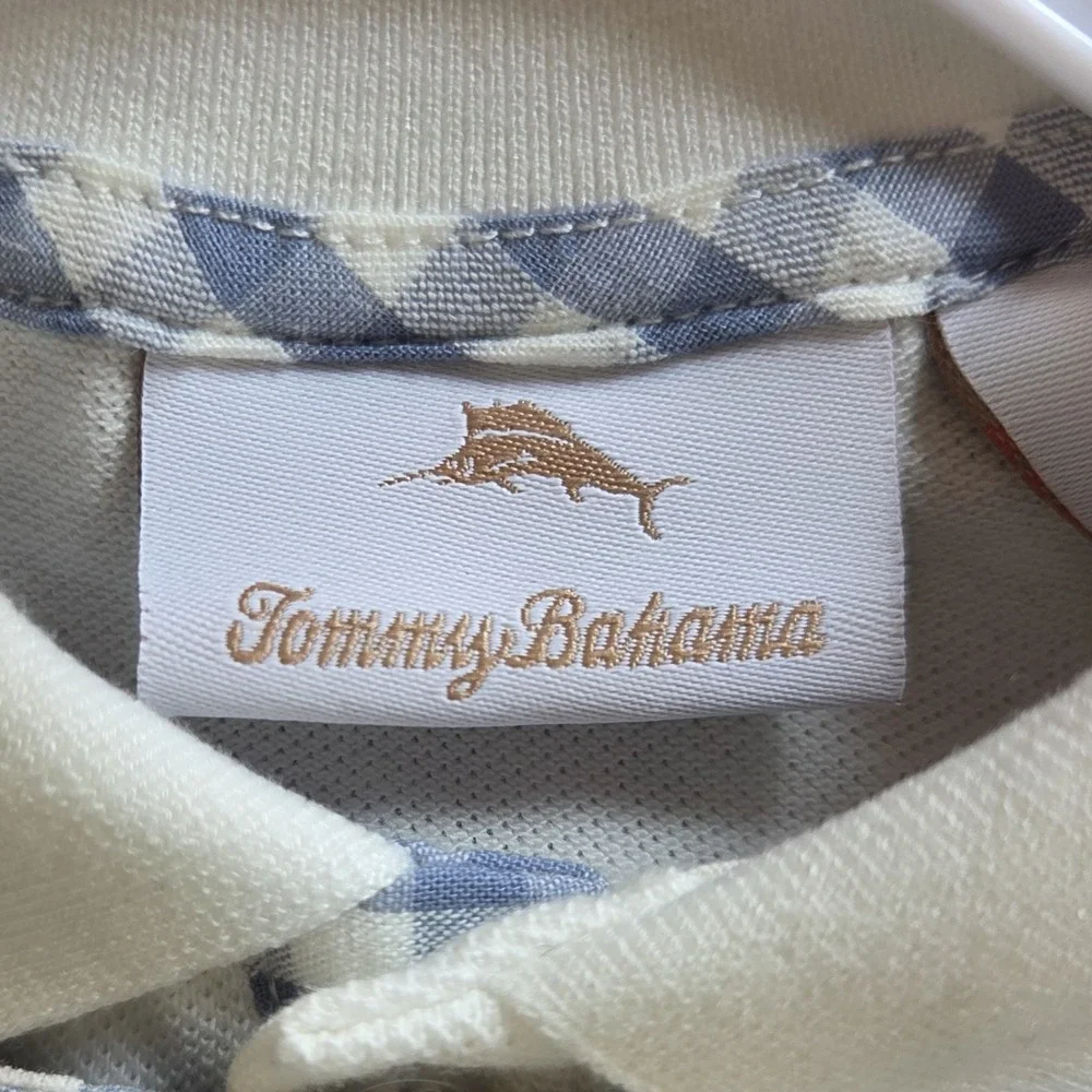 Tommy Bahama Baby Boy NWT 2pc Gingham Overalls & Polo Set Size 6-9 Months